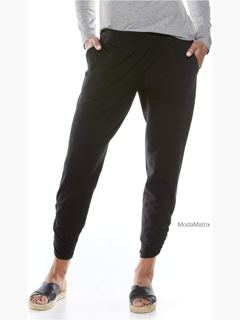 Upf 50+ Sun Protection Ruche Pants Relaxed Fit Hiking Side Pockets